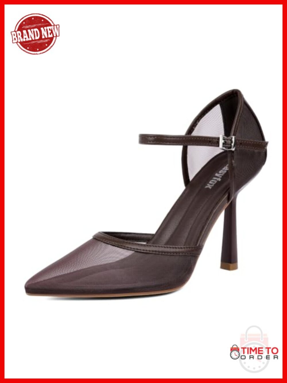 Women's Faux Leather Stiletto Heels D'Orsay Ankle Strap Pumps 3.74in